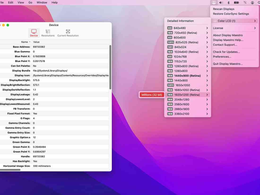 Display Maestro &mdash;&nbsp;master resolutions and monitors